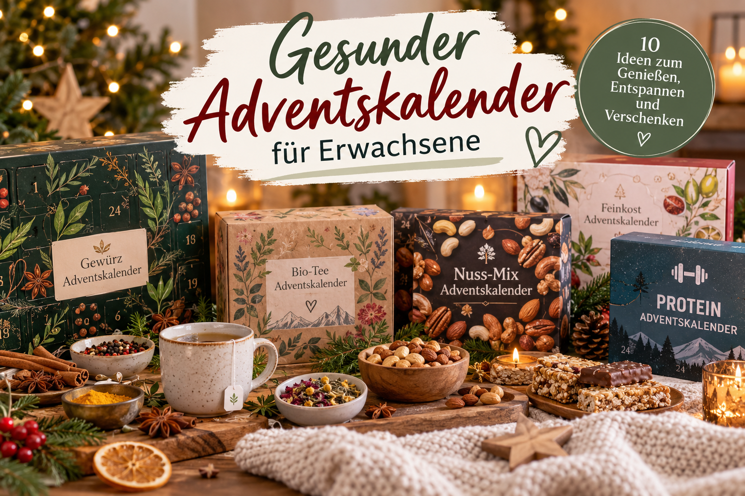10 Ideen für gesunde und nachhaltige Adventskalender für Erwachsene